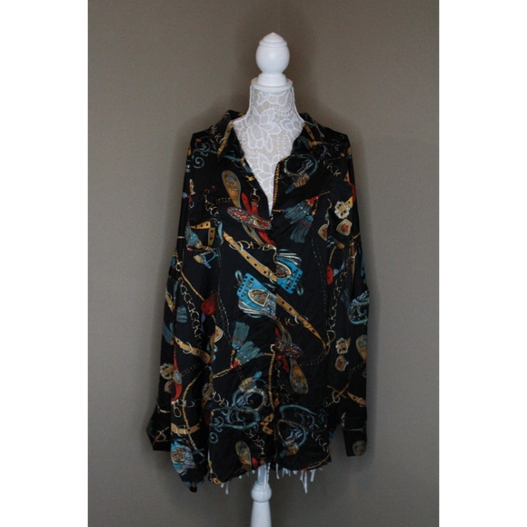 Boohoo Silk Oversized Button Down - Picture 1 of 2